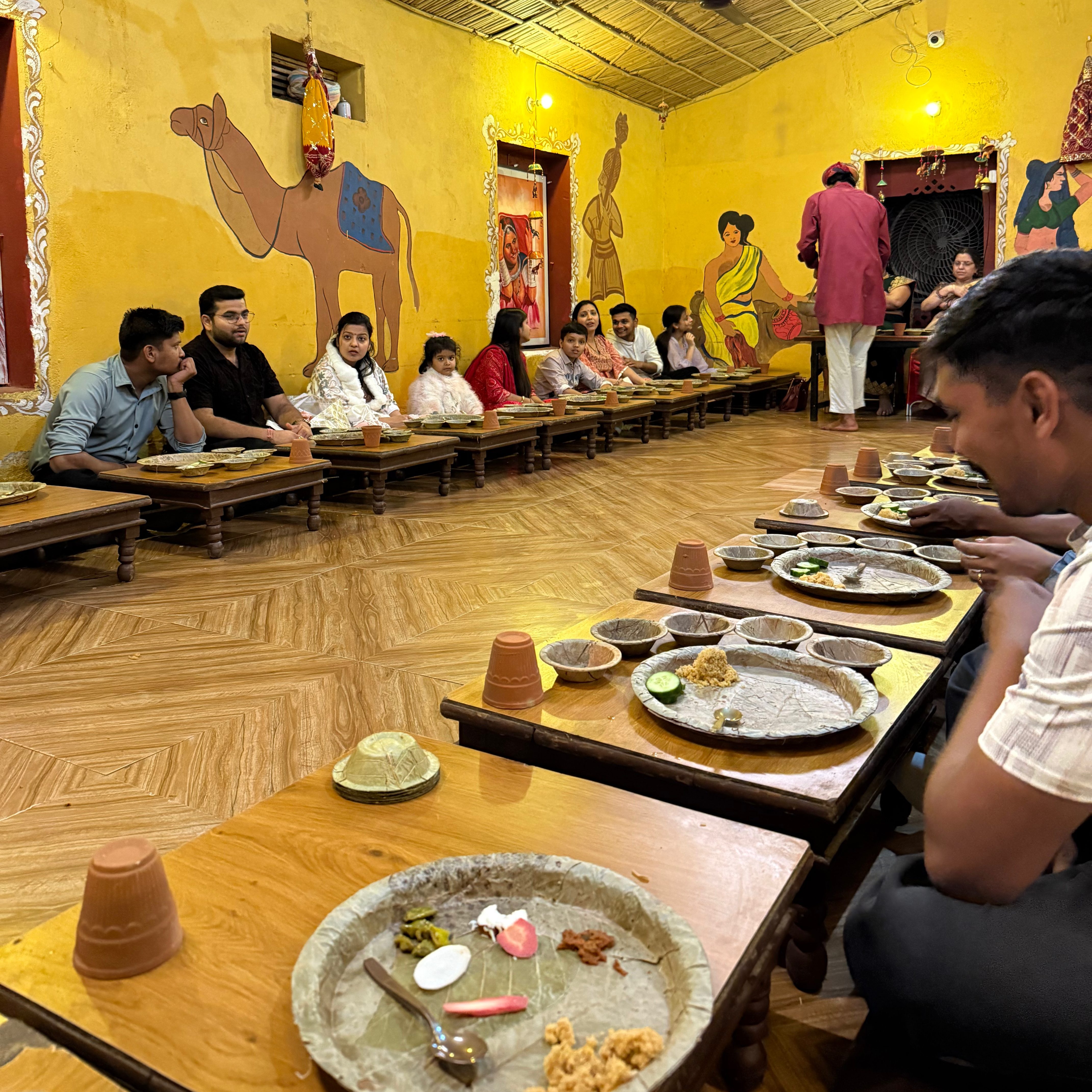 Traditional village dinner in Jaipur